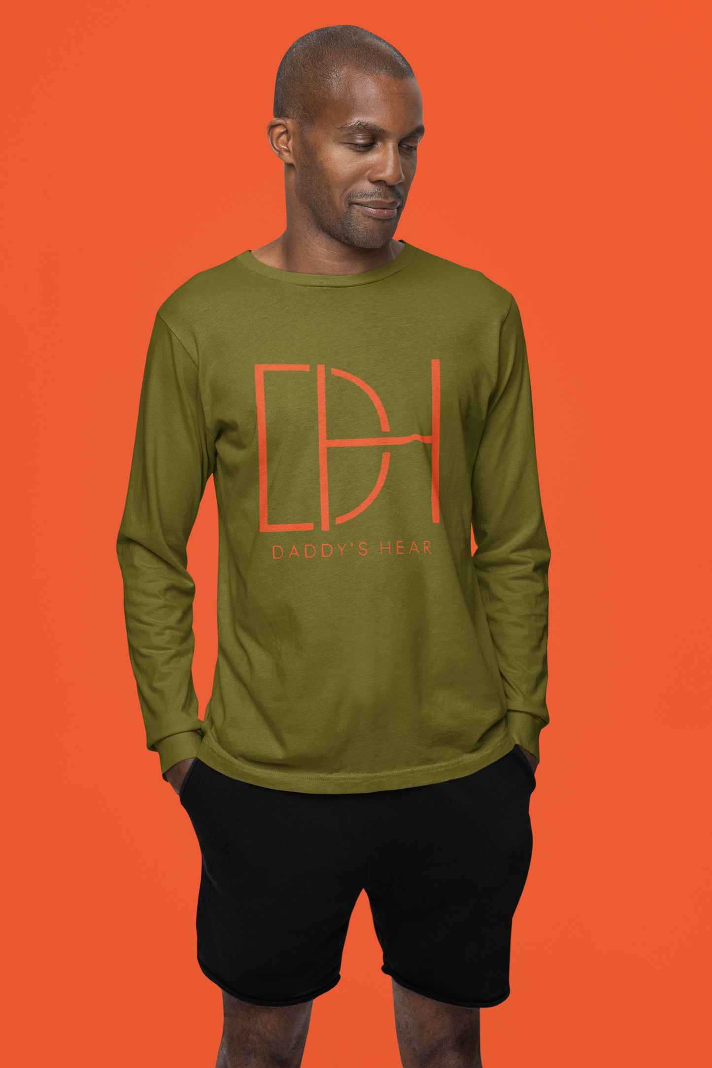 Daddy's Hear Military Green Long Sleeve