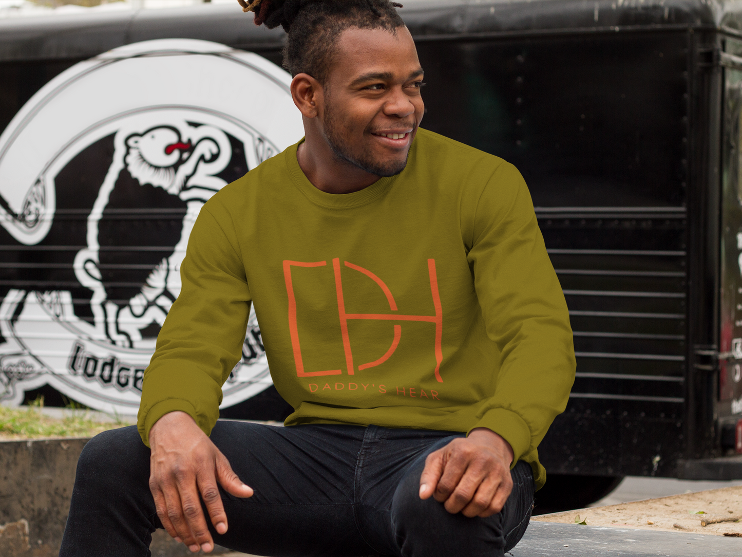 Daddy's Hear Military Green Long Sleeve